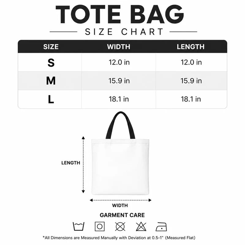 Florida Looks Good On Me Tote Bag - Size Chart